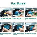 4Pcs Car Rearview Protective Side Windows Sticker, Anti Fog Glare Rainproof Waterproof Mirror Film Clear Nano Coatin Amagi