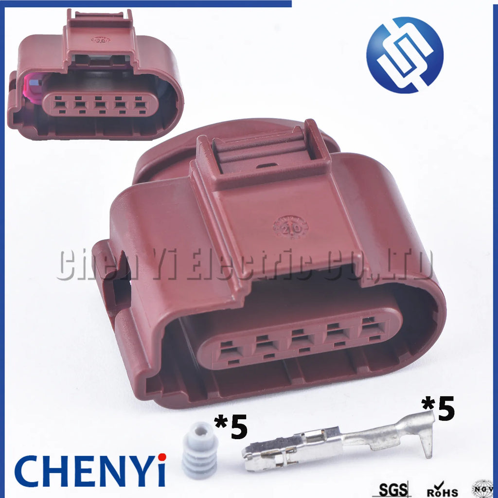 Brown 5 Pin Automotive waterproof connector Exhaust damper oil pump bumper Oxygen sensor plug 8K0 973 705B 8K0973705 8K0973705B