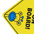 1PC Baby On Board Sign with Suction Cup Car Window Yellow REFLECTIVE Warning Sign 12CM Safe Driving Accesorios