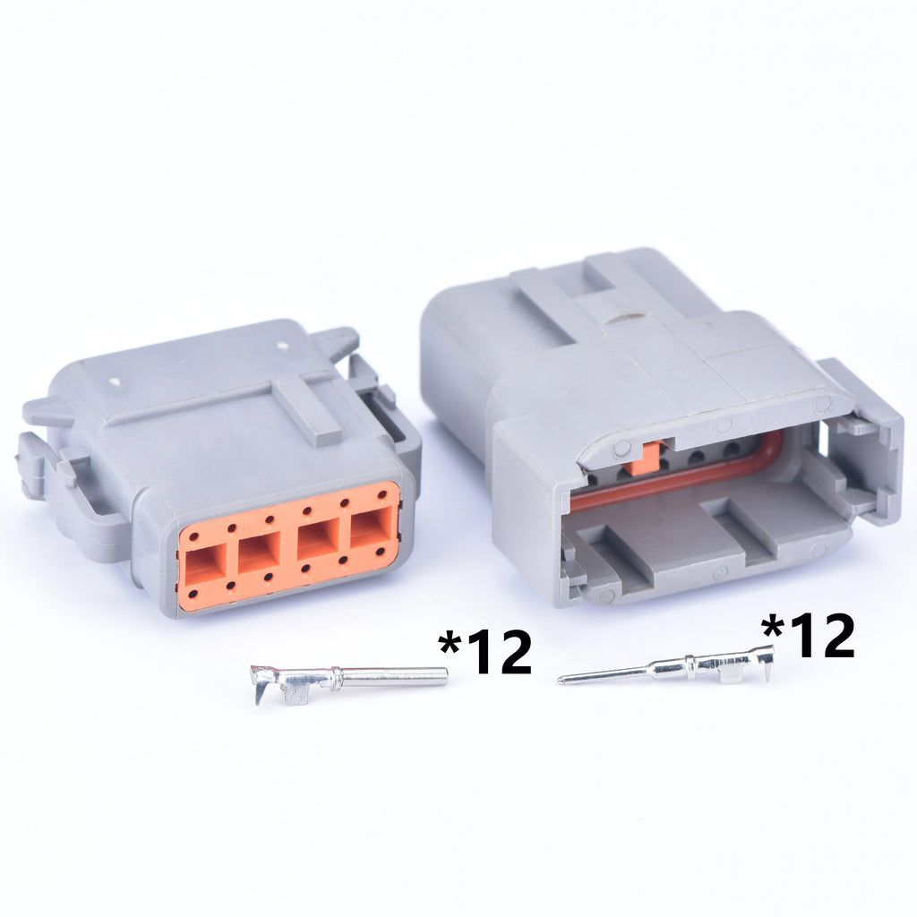 DTM connectors For Deutsch DTM06-2S 3S 4S 6S 8S/DTM04-2P 3P 4P 6P 8P 12P Male Female Waterproof Connector Automotive Sealed Plug