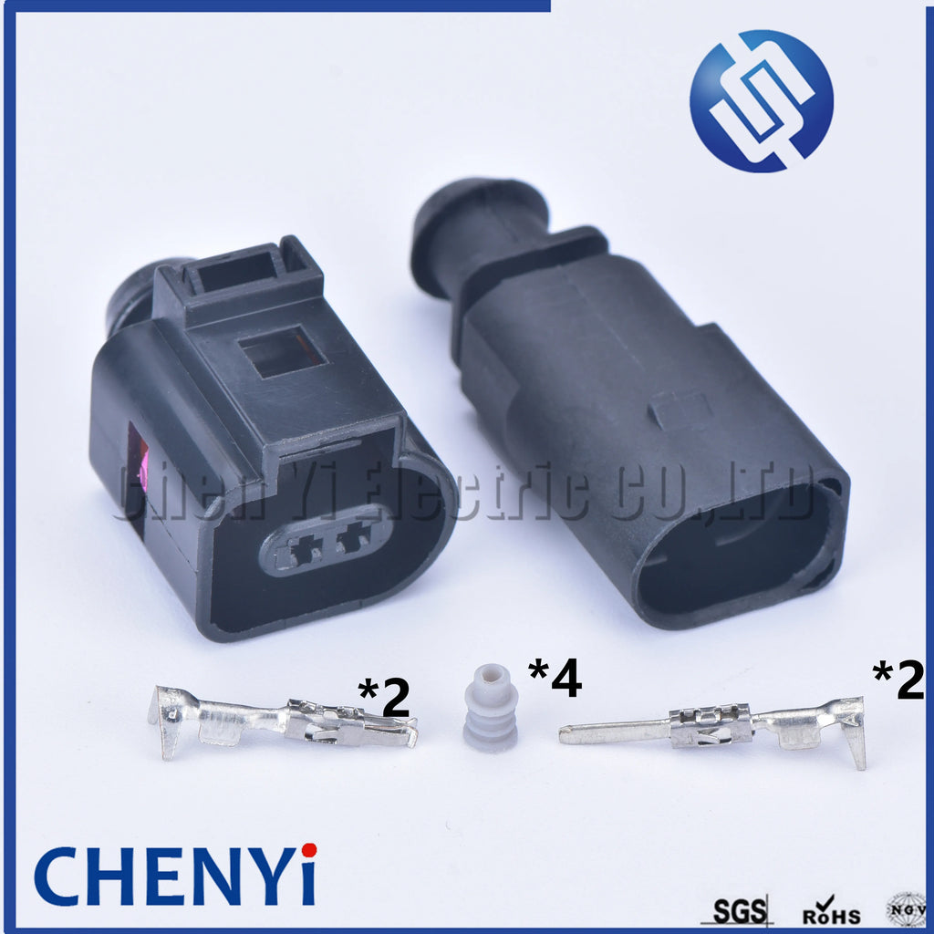 5 sets 2 Pin 1.5mm 1J0973802 1J0973702 male or female Auto Temp sensor plug deflation valve waterproof connectors 1J0 973 802