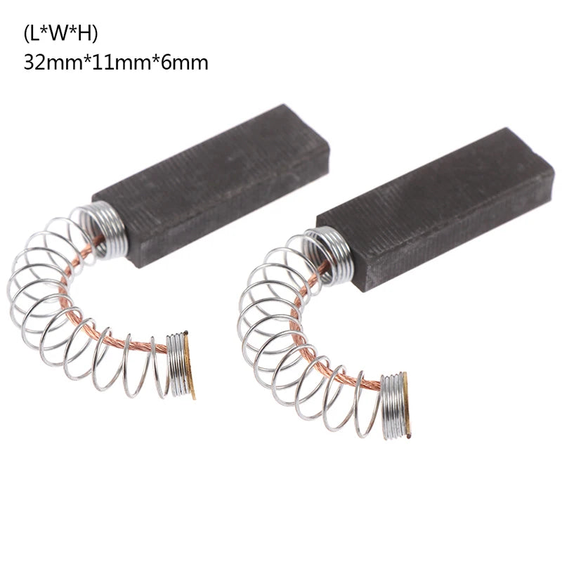 2Pcs/set Motor Carbon Brushes for Power Tools Grind Accessories Repairing Spare 32*11*6mm