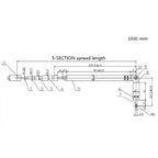 1PC 370mm 5 Sections Telescopic Stainless Steel AM FM Radio Universal Antenna Hot sale