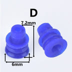 100 Pcs 0.6/1/1.5/1.8/3.5/6.3/9.5mm car wire connector waterproof ring circle rubber seal hollow plug silicone sheath cap