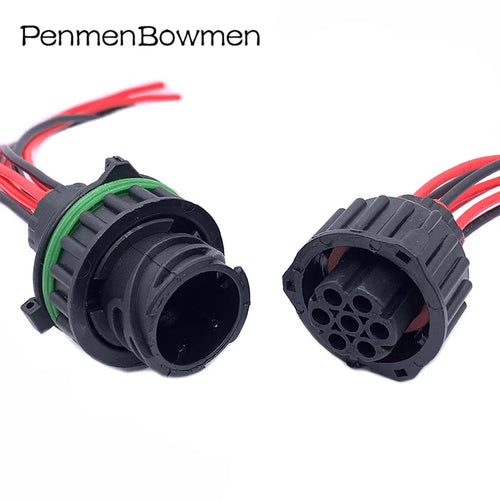 1 Set 7 Pin Car 1718230-1 Circular Truck Tail Light Electrical Cable Connectors Female Male Wire Harness Plug 968421-1 967650-1