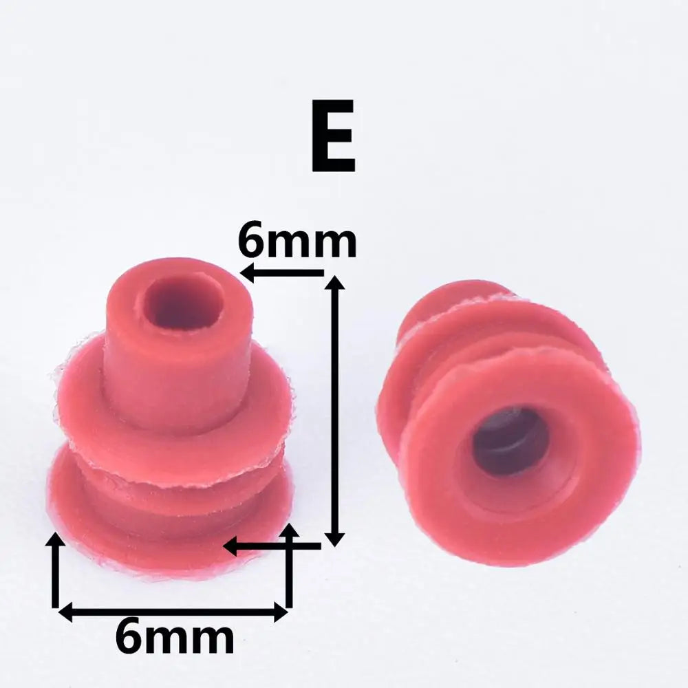 100 Pcs 0.6/1/1.5/1.8/3.5/6.3/9.5mm car wire connector waterproof ring circle rubber seal hollow plug silicone sheath cap