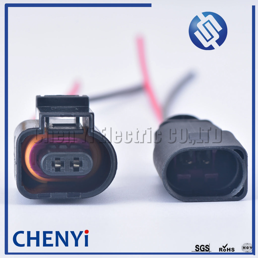 2 Pin 1J0973802 1J0973702 Female or Male 1.5 mm Auto Temp Sensor Plug Deflation Valve Plug Waterproof Connector with wire