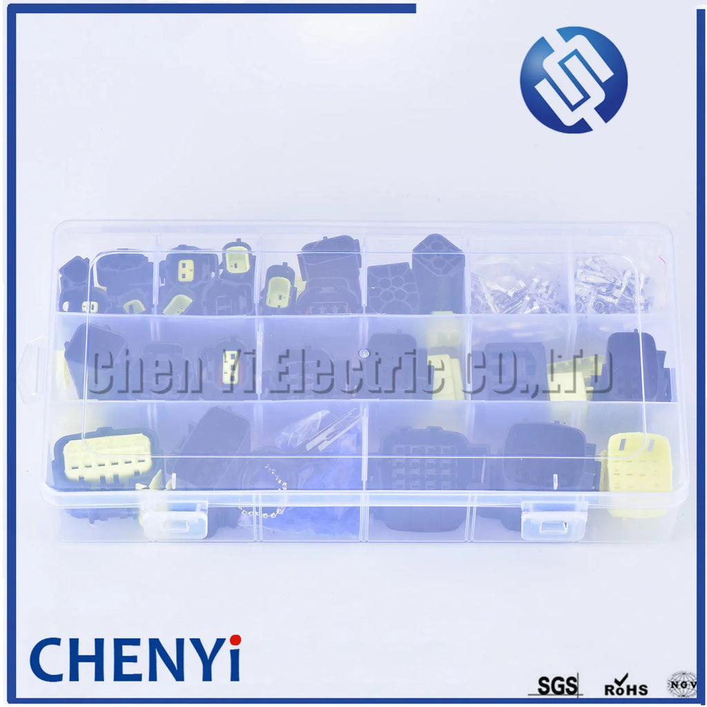 299 Pcs 1.8mm 1-16 Pin Waterproof plug Electrical Wire Connector Sets Kits with Crimp Pins and rubber seals 174661-2