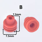 100 Pcs 0.6/1/1.5/1.8/3.5/6.3/9.5mm car wire connector waterproof ring circle rubber seal hollow plug silicone sheath cap