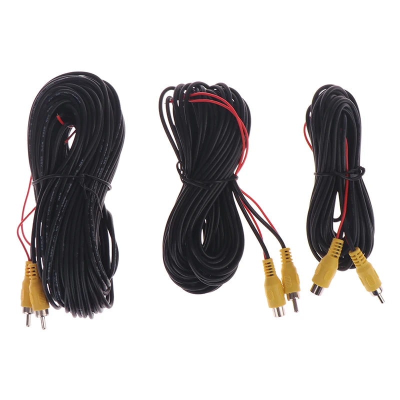 RCA Male Female Car Reverse Rear View Parking Camera Video Extension Cable Cord with Trigger Wire 5 10 15 20 Meters