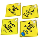 1PC Baby On Board Sign with Suction Cup Car Window Yellow REFLECTIVE Warning Sign 12CM Safe Driving Accesorios