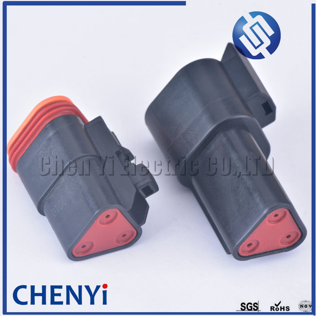 black Deutsch DT 3 Pin connector DT06-3S DT04-3P Male or Female Auto Waterproof Connector Automotive Sealed Plug with Pins