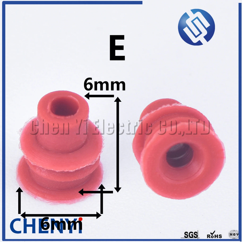 100 Pcs 0.6/1/1.5/1.8/3.5/6.3/9.5mm car wire connector waterproof ring circle rubber seal hollow plug silicone sheath cap