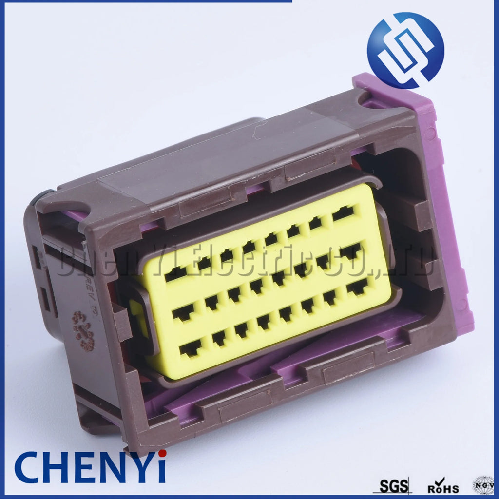 Automotive ECU connectors brown 24 pin car Oil to gas computer board socket waterproof electronic controller wiring harness plug
