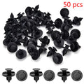 50Pcs Car Fastener fit 8mm Dia Hole Black Push Retainer Rivets Clips for Automobile Door Bumper Fender Cover Trim Clip Wholesale