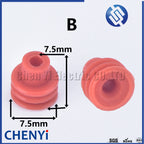 100 Pcs 0.6/1/1.5/1.8/3.5/6.3/9.5mm car wire connector waterproof ring circle rubber seal hollow plug silicone sheath cap