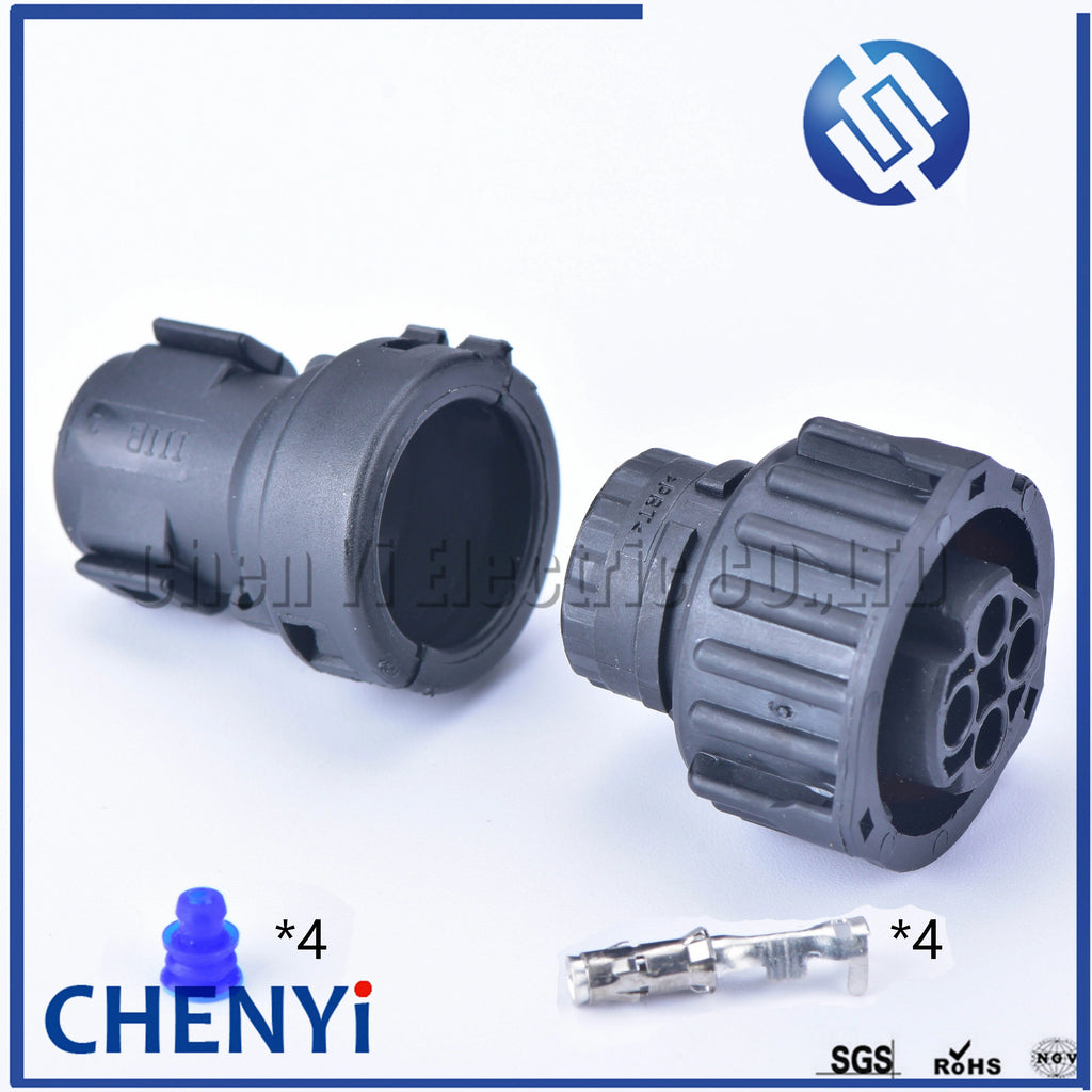 4 pin odometer speed sensor plug sealed auto connector 1-967325-1 with cable Sheath 965786-1/965783-1 For round HOWO A7