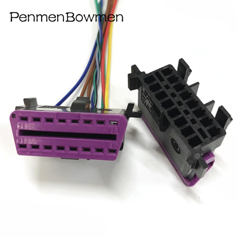 1 Set 16 Pin Auto OBD Diagnostic Housing Electrical Cable Connectors Female Wire Harness Plug For 3A0972695A