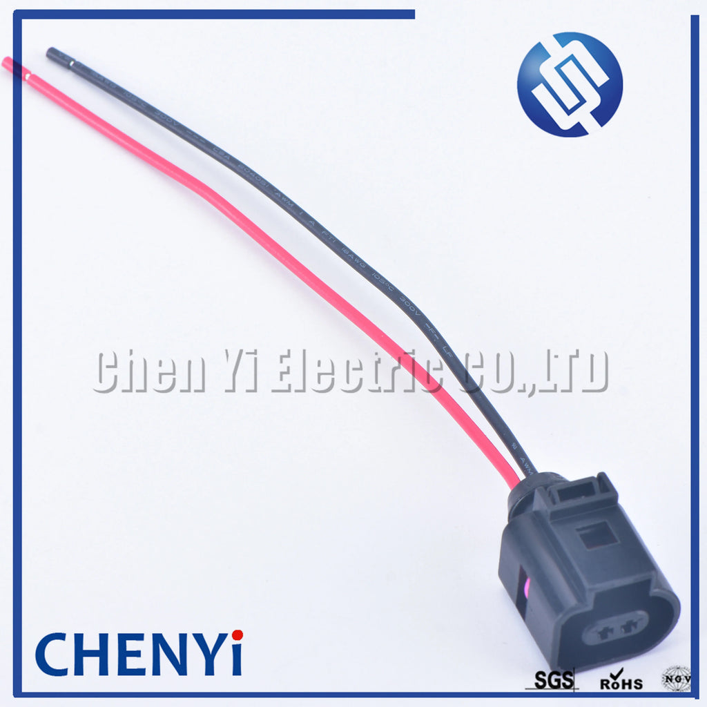 2 Pin 1J0973802 1J0973702 Female or Male 1.5 mm Auto Temp Sensor Plug Deflation Valve Plug Waterproof Connector with wire