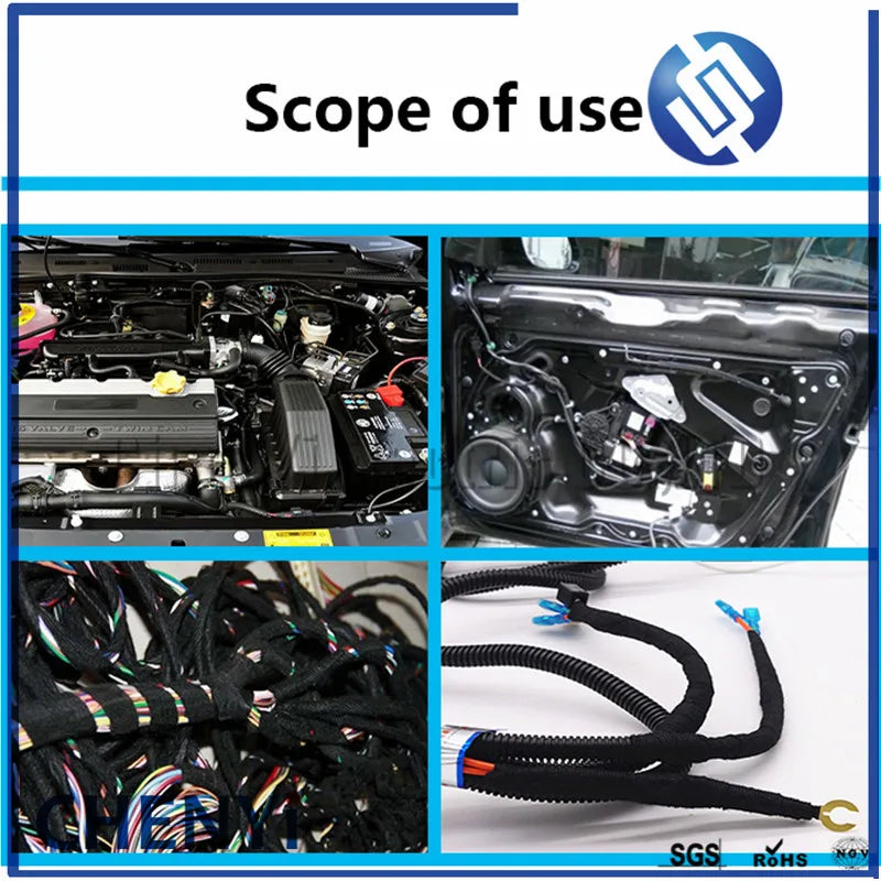 15M*25mm 15M*19mm Dustproof Heat-resistant Wiring Harness Tape Looms Wiring Harness Cloth Fabric Tapes Adhesive Cable Protection