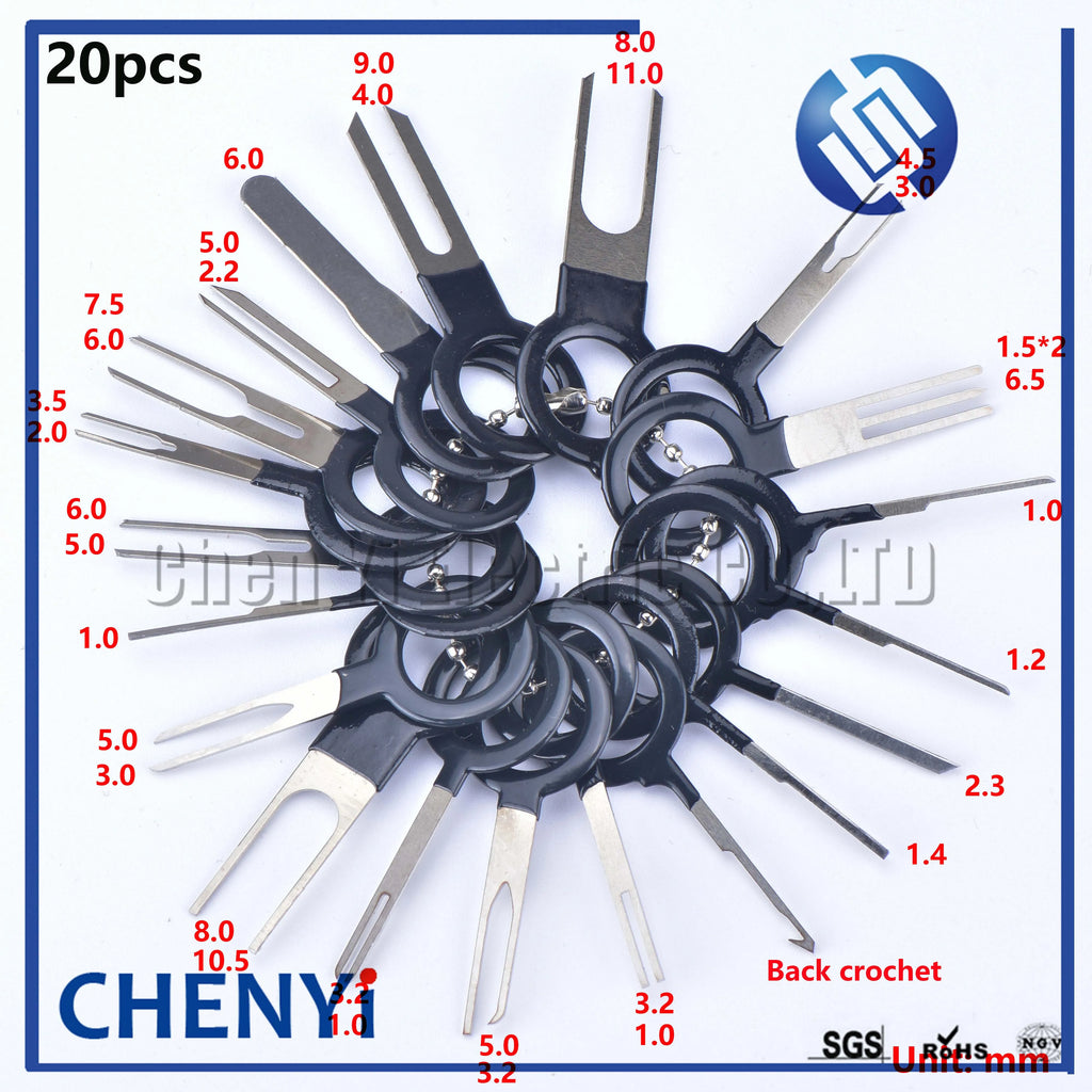 18/20/38pcs Car plug Pins removal tool set connector Pin retractor pick needle harness Pin Needle ejector tool Needle retract