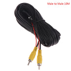 RCA Male Female Car Reverse Rear View Parking Camera Video Extension Cable Cord with Trigger Wire 5 10 15 20 Meters