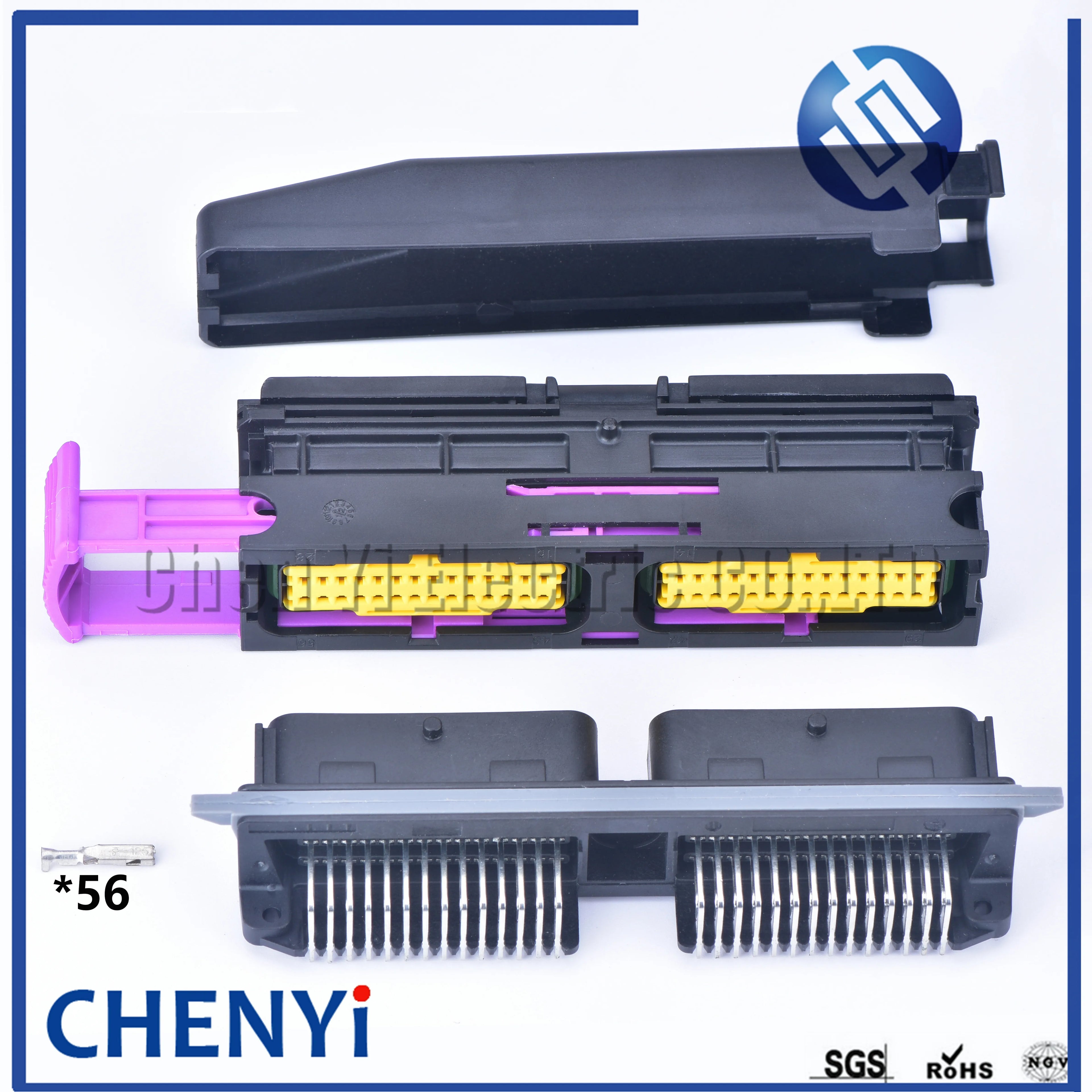 56 Pin automotive aluminum ecu enclosure box with matching male and female connector with Pin or Box 211PC562S0008
