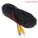 RCA Male Female Car Reverse Rear View Parking Camera Video Extension Cable Cord with Trigger Wire 5 10 15 20 Meters