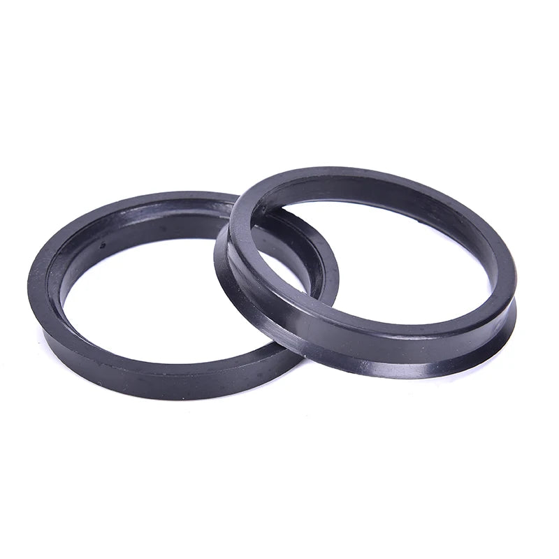 1 Set 4 Hub Centric Rings Car Wheel Bore Center Collar 66.6-57.1mm For Cars ID 57.1-mm Black