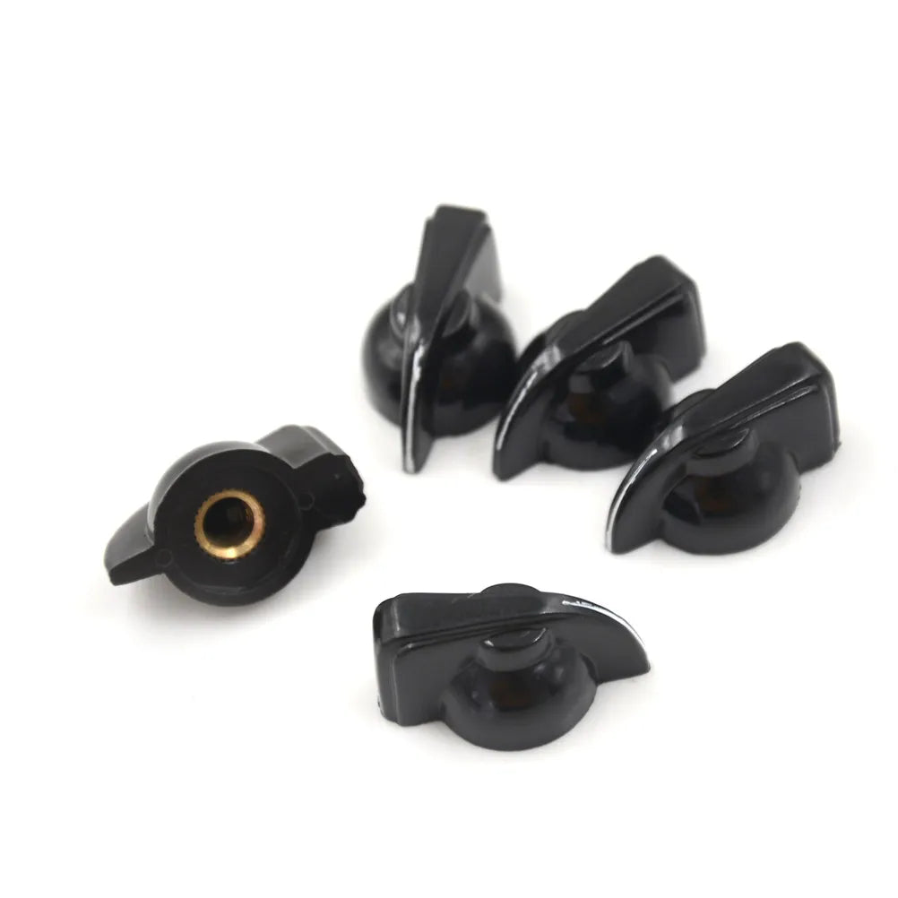 5Pcs 6mm Useful Shaft Hole Dia Bakelite Potentiometer Pot Pointer Knobs Caps
