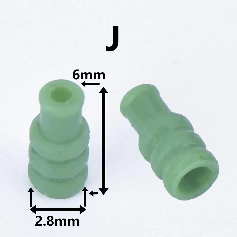 100 Pcs 0.6/1/1.5/1.8/3.5/6.3/9.5mm car wire connector waterproof ring circle rubber seal hollow plug silicone sheath cap