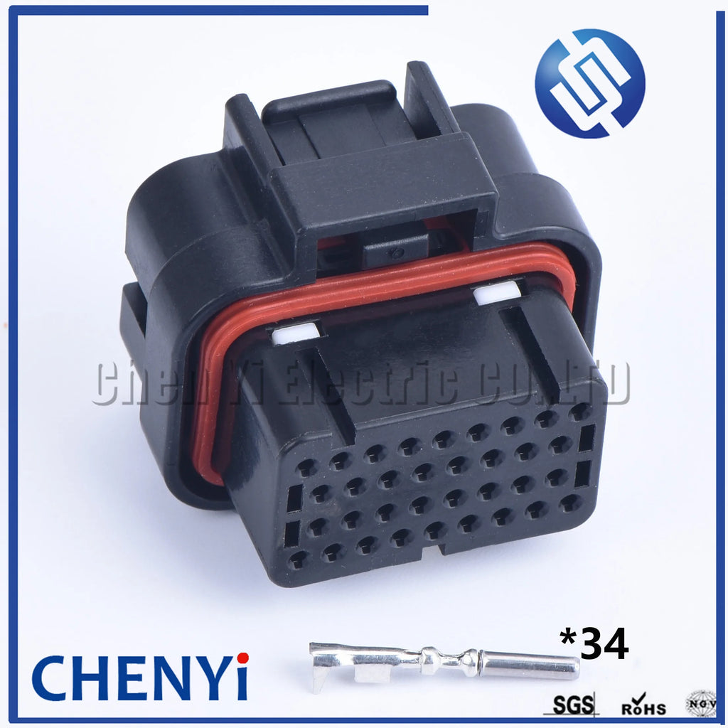 1set 4-1437290-0 2-6447232-3 SUPERSEAL 34 Pin electrical female male Straight PCB Socket Wire-to-Board connector ECU plug