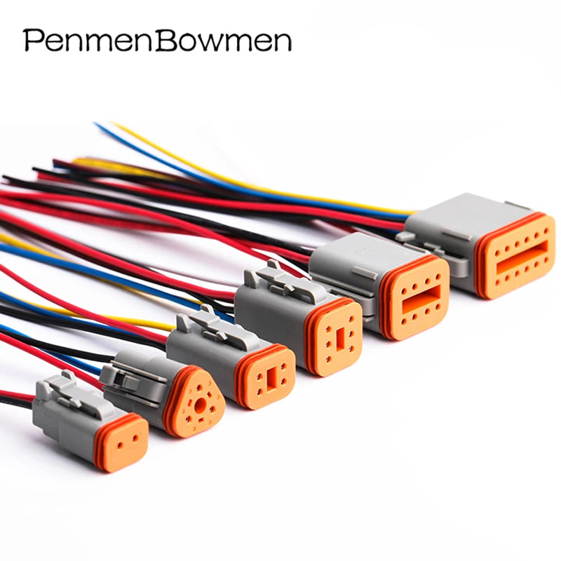 1 Set 2 3 4 6 8 12 Pin Car Deutsch DT Electrical Cable Connectors Male Female Wire Harness Plug DT06-2S DT04-2P
