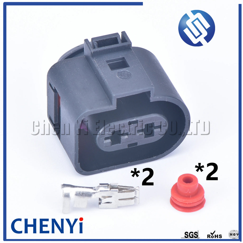 2 Pin 6.3mm Automotive waterproof connector Electronic fan harness plug 1J0973752 1J0973852 1J0 973 752 1J0 973 852