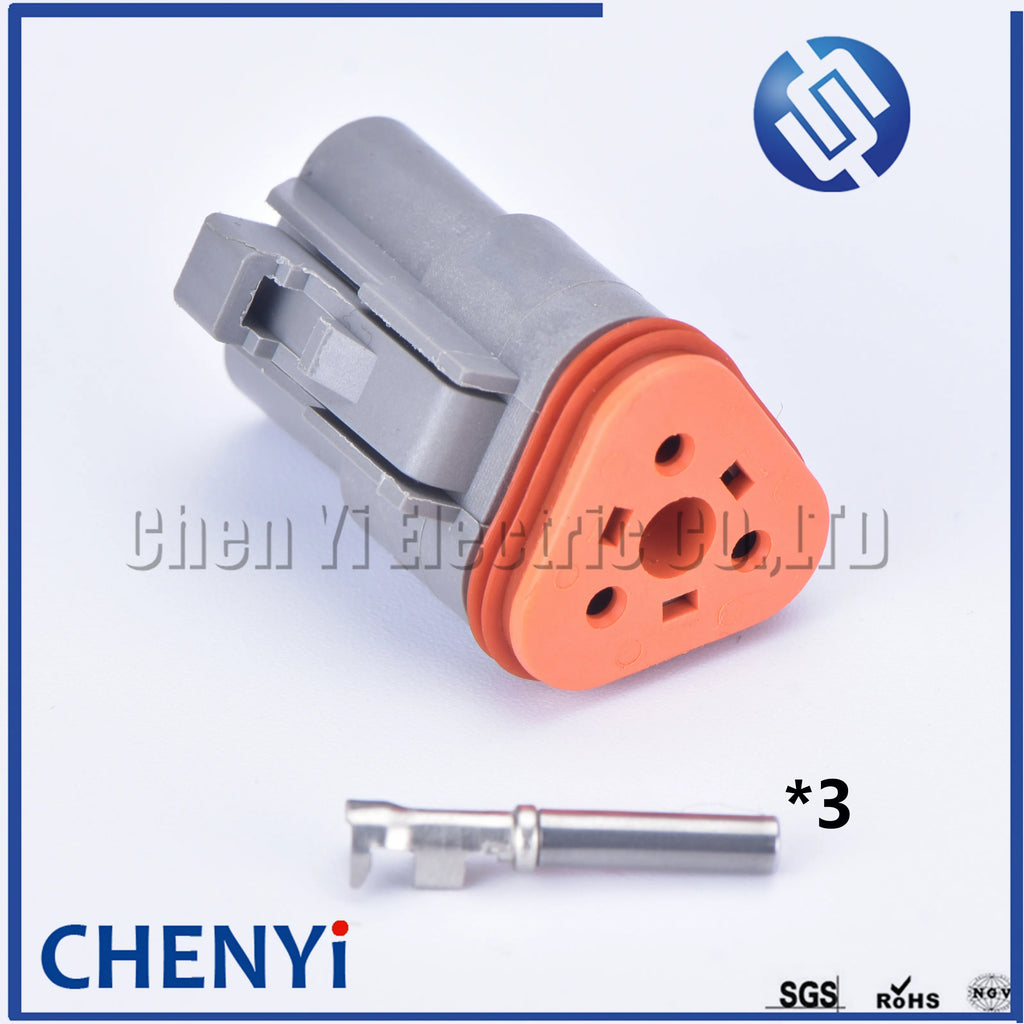 black Deutsch DT 3 Pin connector DT06-3S DT04-3P Male or Female Auto Waterproof Connector Automotive Sealed Plug with Pins
