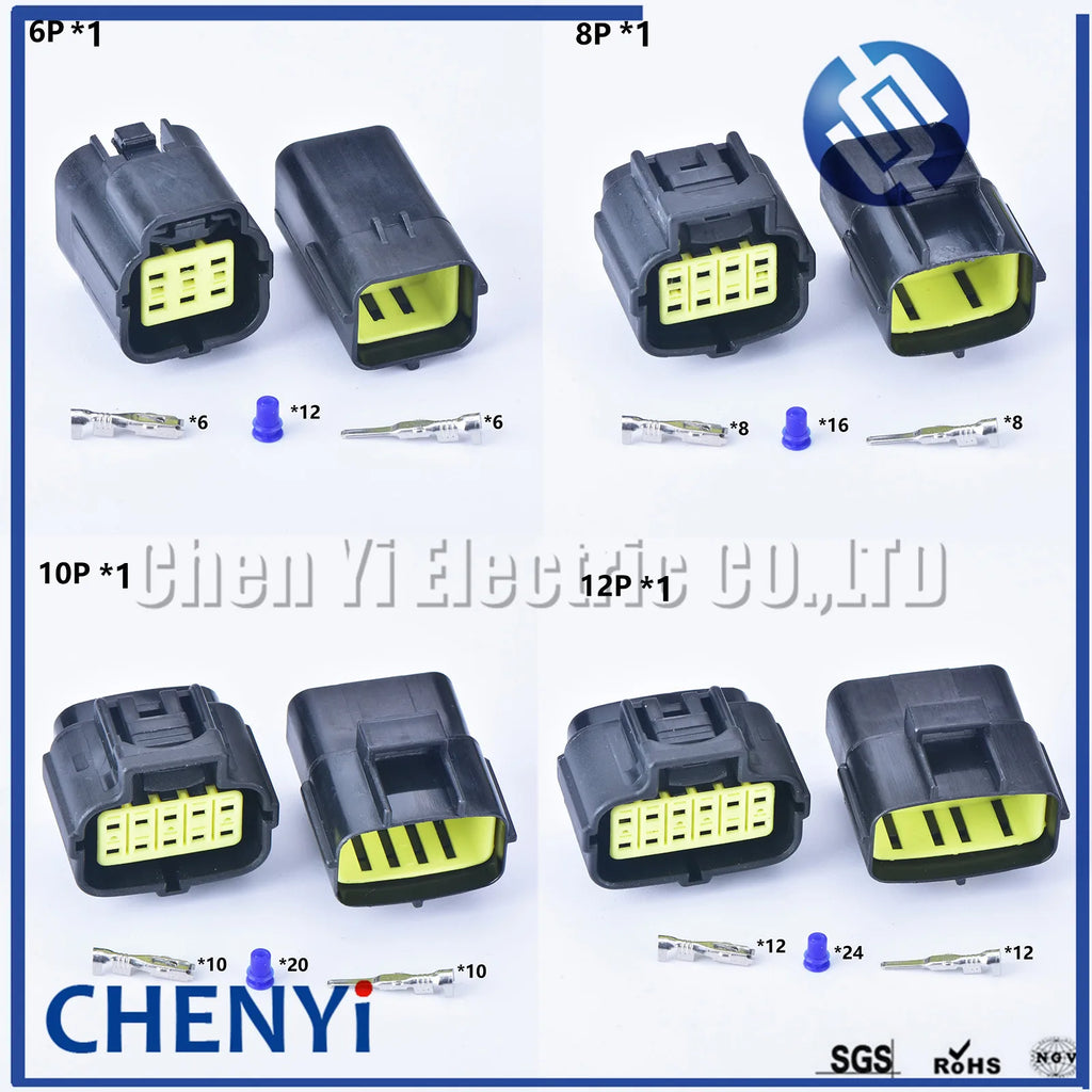 299 Pcs 1.8mm 1-16 Pin Waterproof plug Electrical Wire Connector Sets Kits with Crimp Pins and rubber seals 174661-2