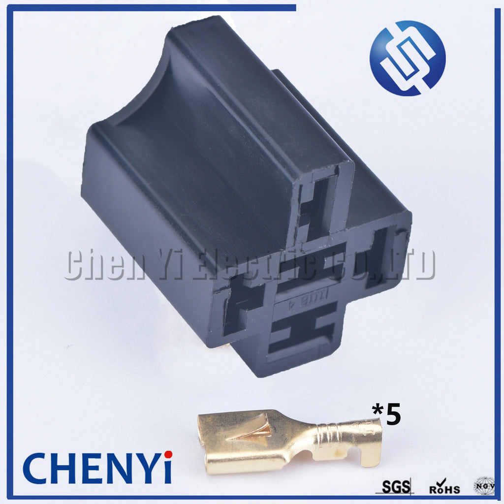 1 Set 5 Pin not waterproof auto connector plug female 6.3 car wiring harness repair connectors plug relay plug connector