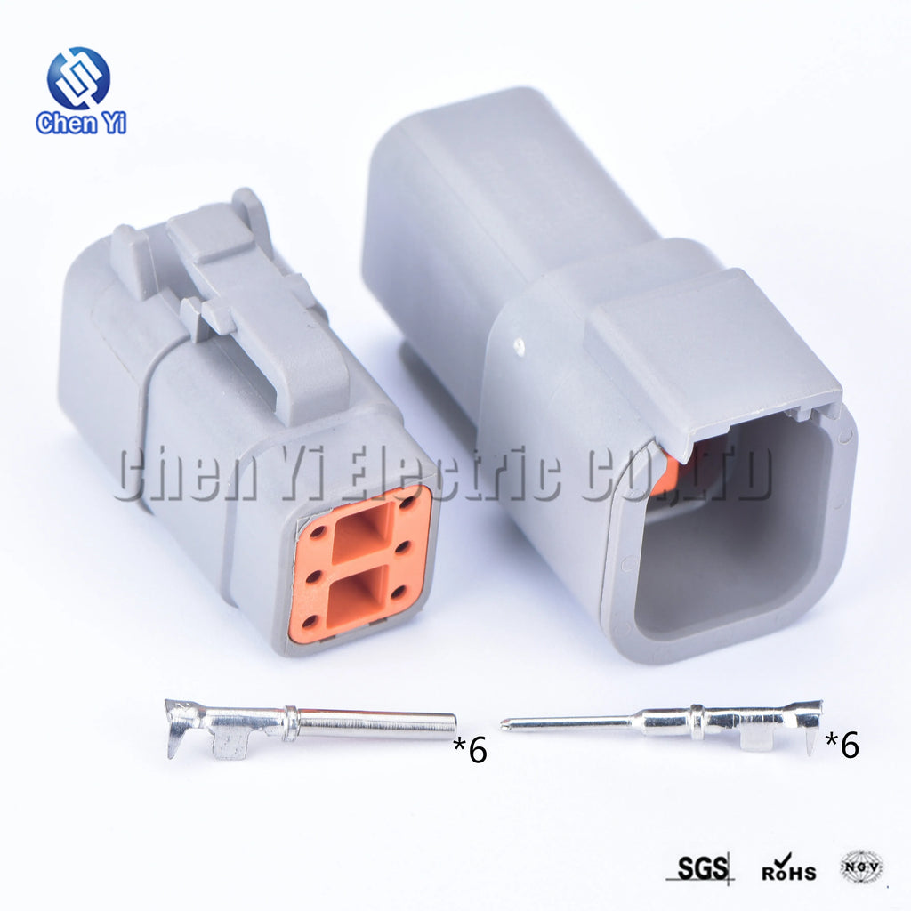 DTM connectors For Deutsch DTM06-2S 3S 4S 6S 8S/DTM04-2P 3P 4P 6P 8P 12P Male Female Waterproof Connector Automotive Sealed Plug