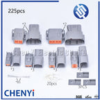225pcs DTM Waterproof Wire Connector Kit DTM06-2S/3/4/6/8S/12S DTM04-2P/3/4/6/8P/12P Automotive Sealed Plug For Deutsch