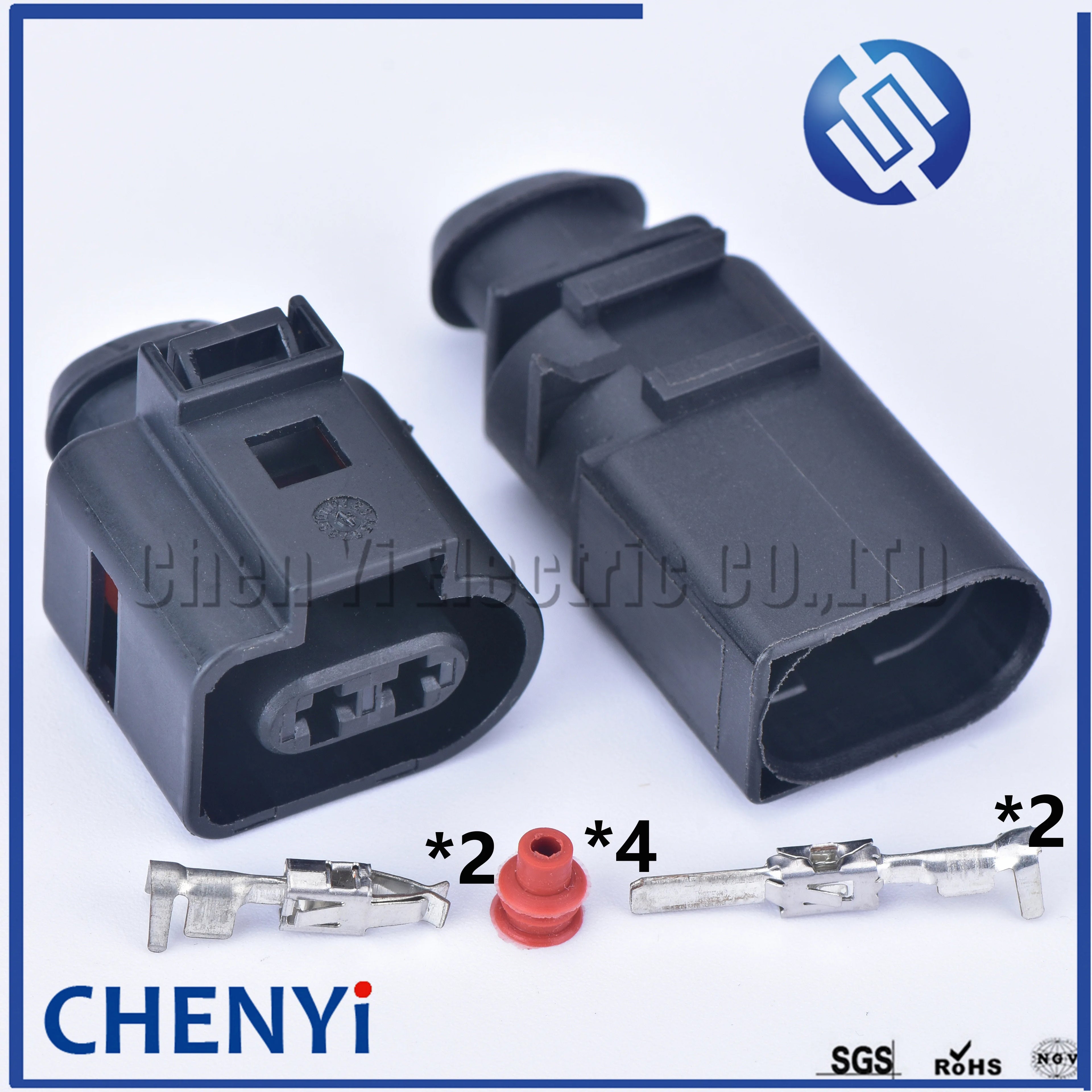 2 Pin 3.5mm male or female automotive waterproof wiring harness connector electrical horn plug 1J0973722 1717692-1 8D0973822
