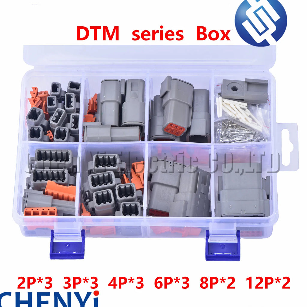 225pcs DTM Waterproof Wire Connector Kit DTM06-2S/3/4/6/8S/12S DTM04-2P/3/4/6/8P/12P Automotive Sealed Plug For Deutsch