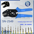 SN-2549 Pin crimping tools pliers for AWG28-18 (0.08-1.0 mm2) XH2.54/Dupont 2.54/2.8/3.0/3.96/4.8/KF2510 Pins Crimp