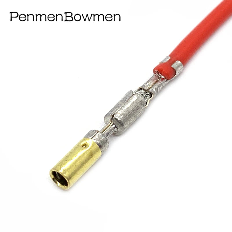 10 Pcs 2.8mm Car Crimp Terminal Block Cylindrical Insert Spring Auto Wire Electric Connector Loose with Cable 33230-0002