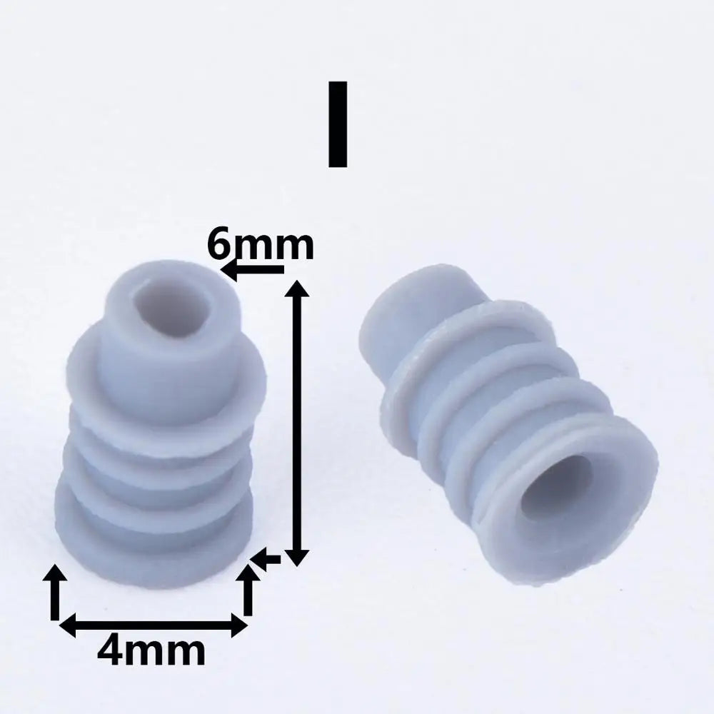 100 Pcs 0.6/1/1.5/1.8/3.5/6.3/9.5mm car wire connector waterproof ring circle rubber seal hollow plug silicone sheath cap