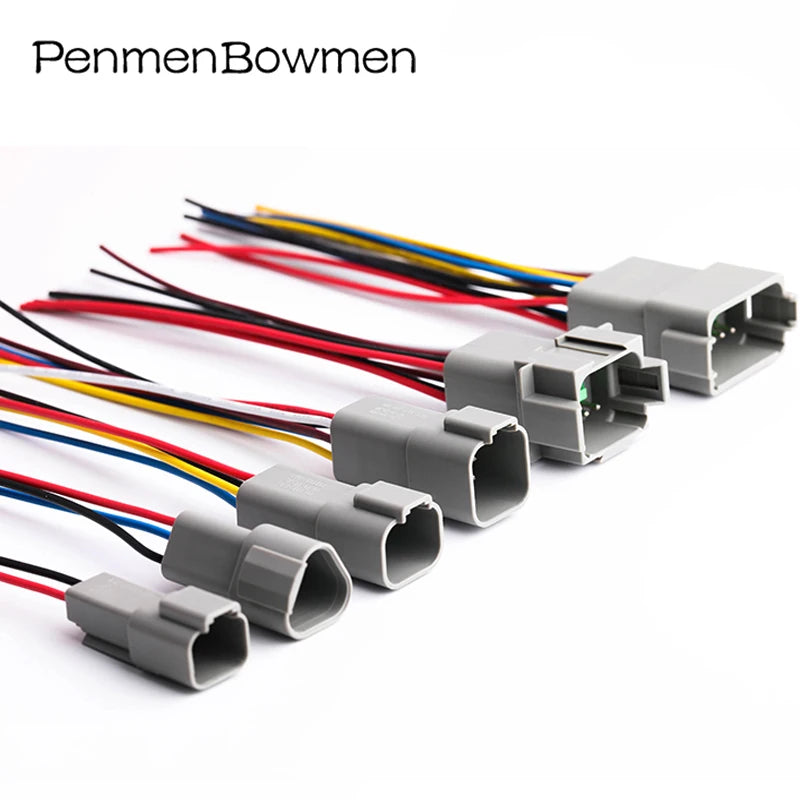 1 Set 2 3 4 6 8 12 Pin Car Deutsch DT Electrical Cable Connectors Male Female Wire Harness Plug DT06-2S DT04-2P