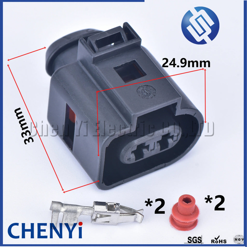 2 Pin 3.5mm male or female automotive waterproof wiring harness connector electrical horn plug 1J0973722 1717692-1 8D0973822
