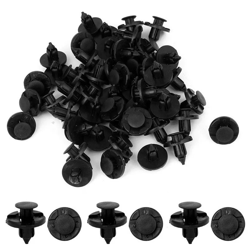 50Pcs Car Fastener fit 8mm Dia Hole Black Push Retainer Rivets Clips for Automobile Door Bumper Fender Cover Trim Clip Wholesale