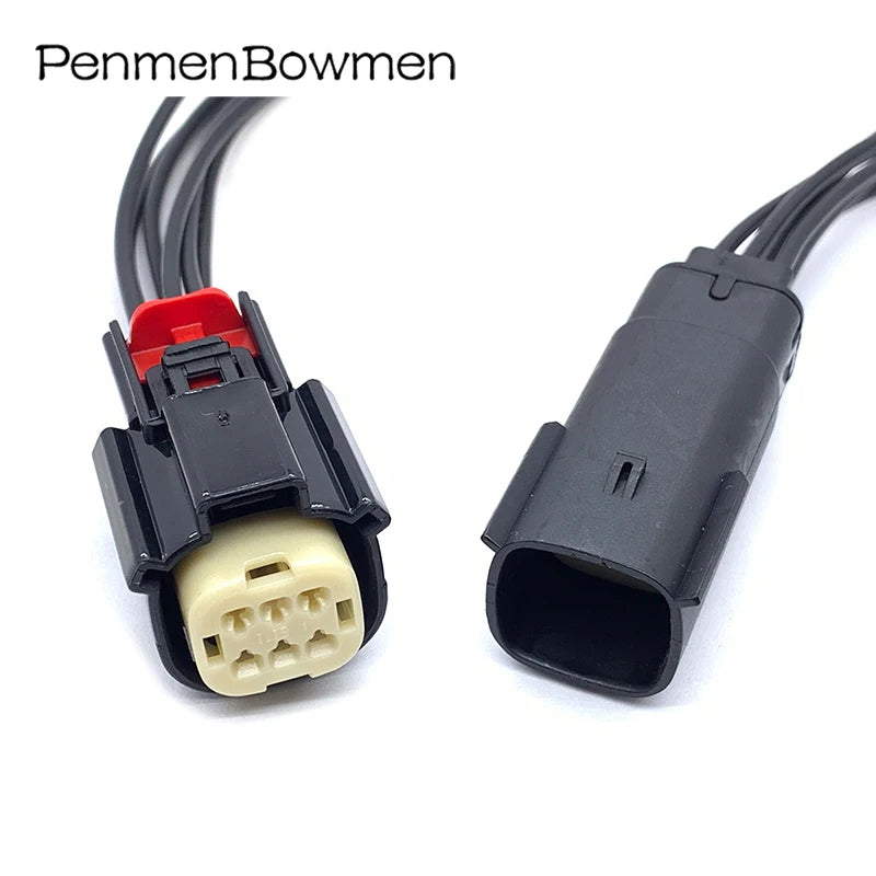 1 Set 6 Pin Auto Bumper Light Fog Electrical Cable Connectors Female Male Wire Harness Plug For Ford 33482-0601 33472-0601