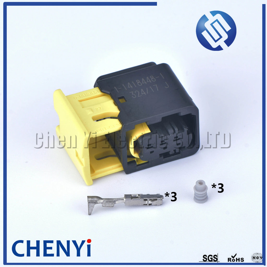 3 Pin female or male waterproof injector connector automotive electrical car ECU connector 1-1418448-1 1-1703843-1 1-1670730-1
