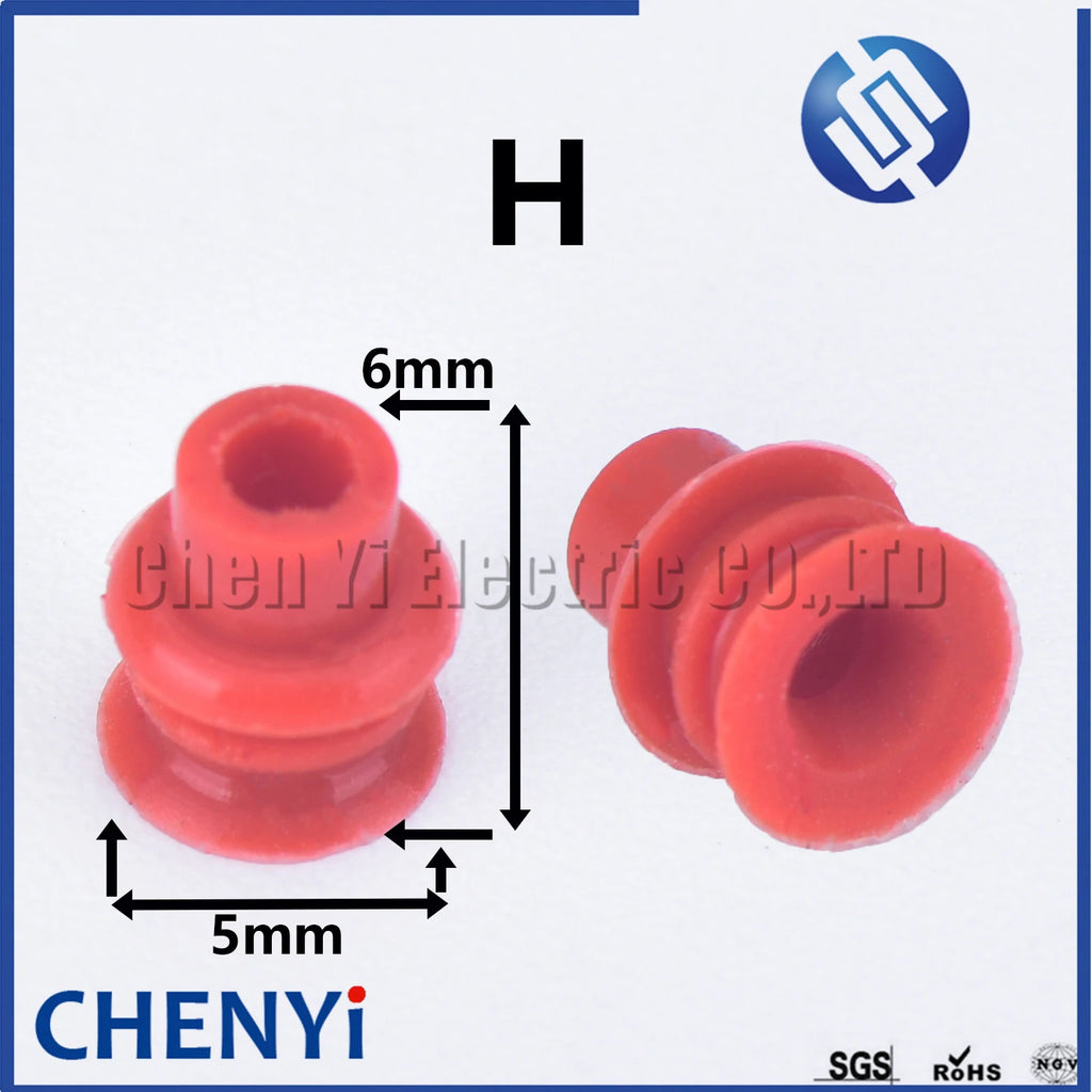 100 Pcs 0.6/1/1.5/1.8/3.5/6.3/9.5mm car wire connector waterproof ring circle rubber seal hollow plug silicone sheath cap